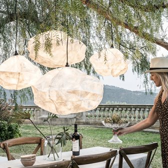 Duża zewnętrzna lampa chmura tyvek biała Sky